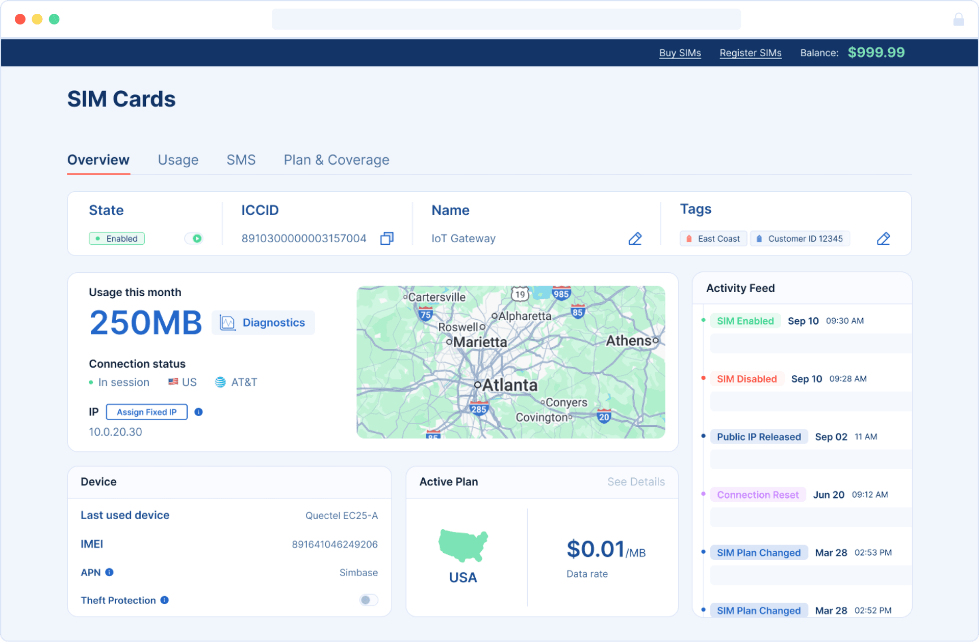 Dashboard screenshot